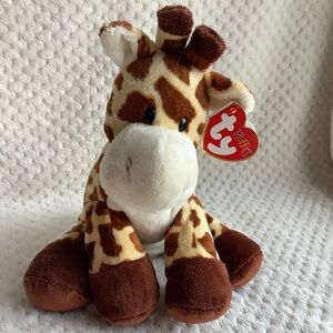 Ty Pluffies Collection Tiptop Plush Giraffe Stuffed Animal Toy w Hang Tag